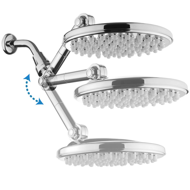 Hotel Spa HotelSpa MOBILIS(TM) 4-way Adjustable High-Pressure 9"" Rainfall Showerhead with 109 Self-Clean Jets Chrome - Image 5